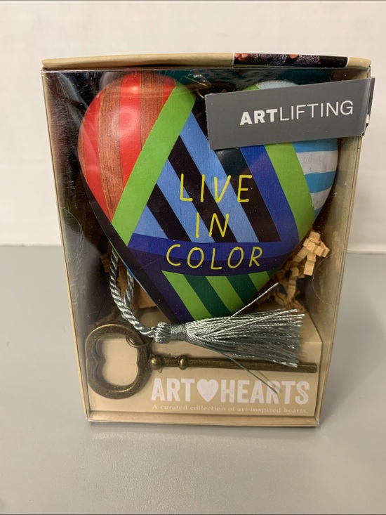 Demdaco Other - Demdaco “LIVE IN COLOR”Multicolor Hanging or Sitting  Heart w/ Tassel